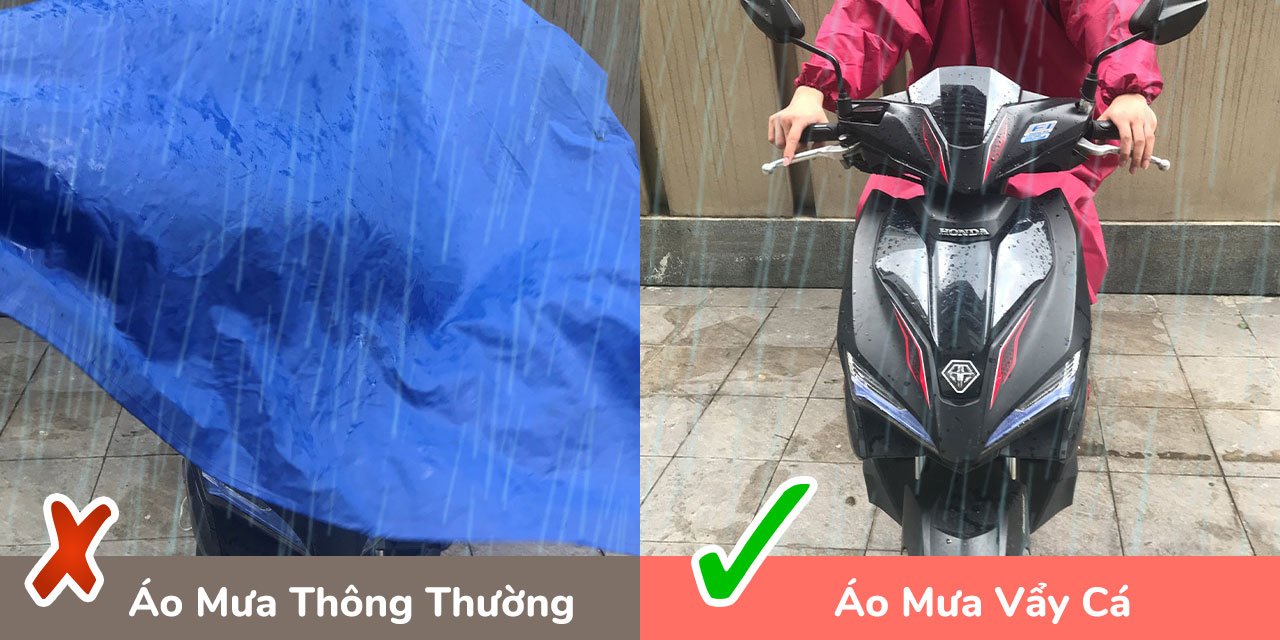 Không Còn Bị Tốc Tà Áo Trước Khi Mặc Áo Mưa Vẩy Cá