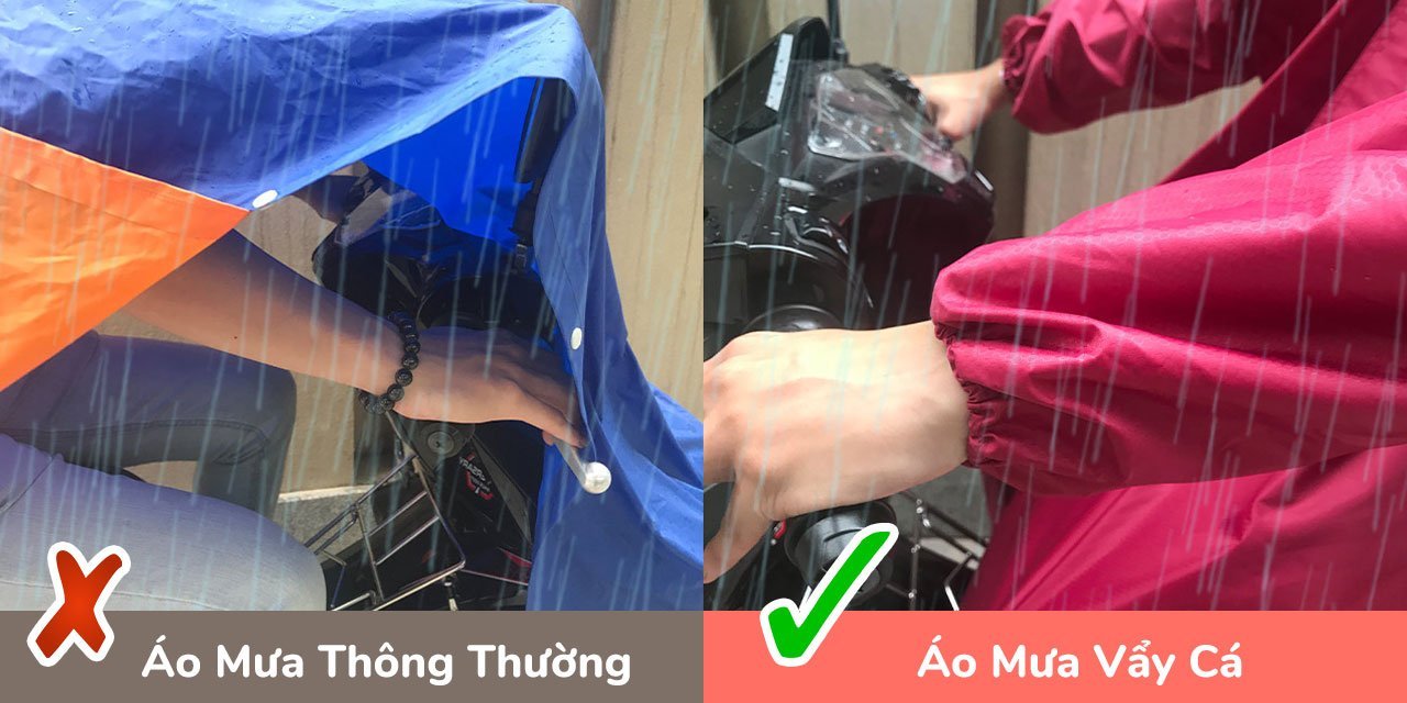 Không Còn Bị Ướt Đồng Hồ Khi Mặc Áo Mưa Vẩy Cá